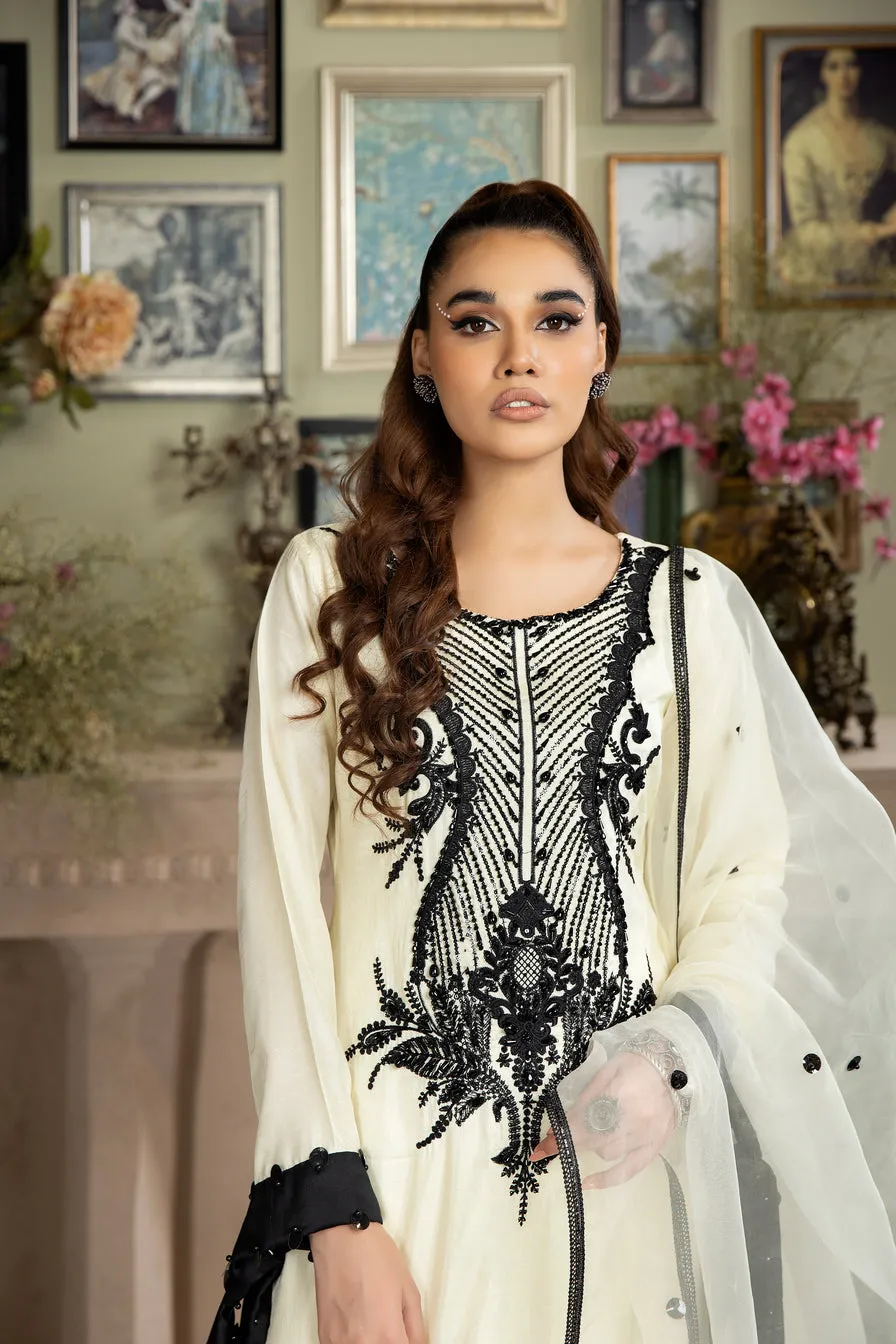 3PC RAWSILK HANDWORK DRESS BY AIN 06