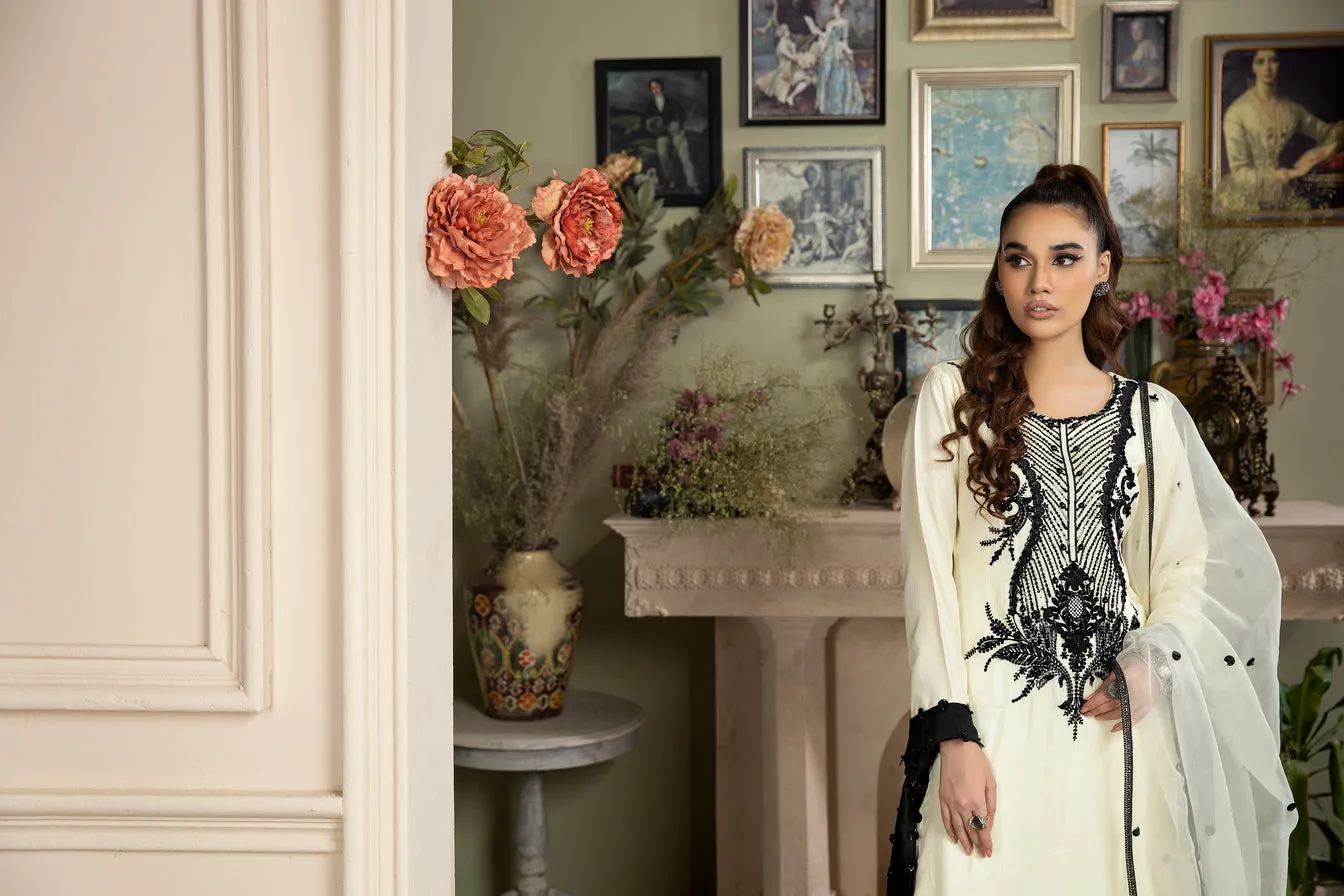 3PC RAWSILK HANDWORK DRESS BY AIN 06