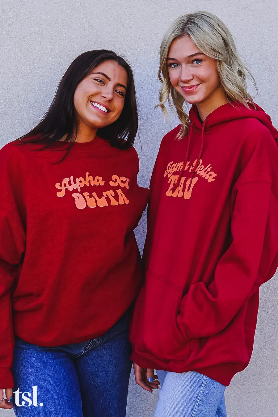 Alpha Chi Omega Vintage Hippie Crewneck Sweatshirt