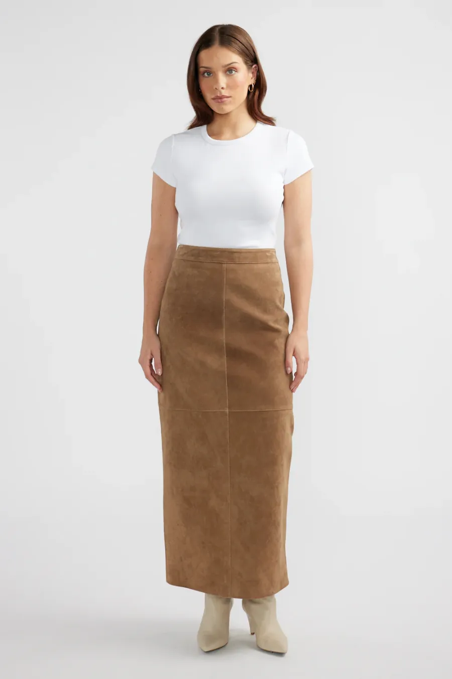 Ana Suede Maxi Skirt Toffee