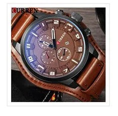 Luxury Waterproof Military Leather Mens Wristwatch