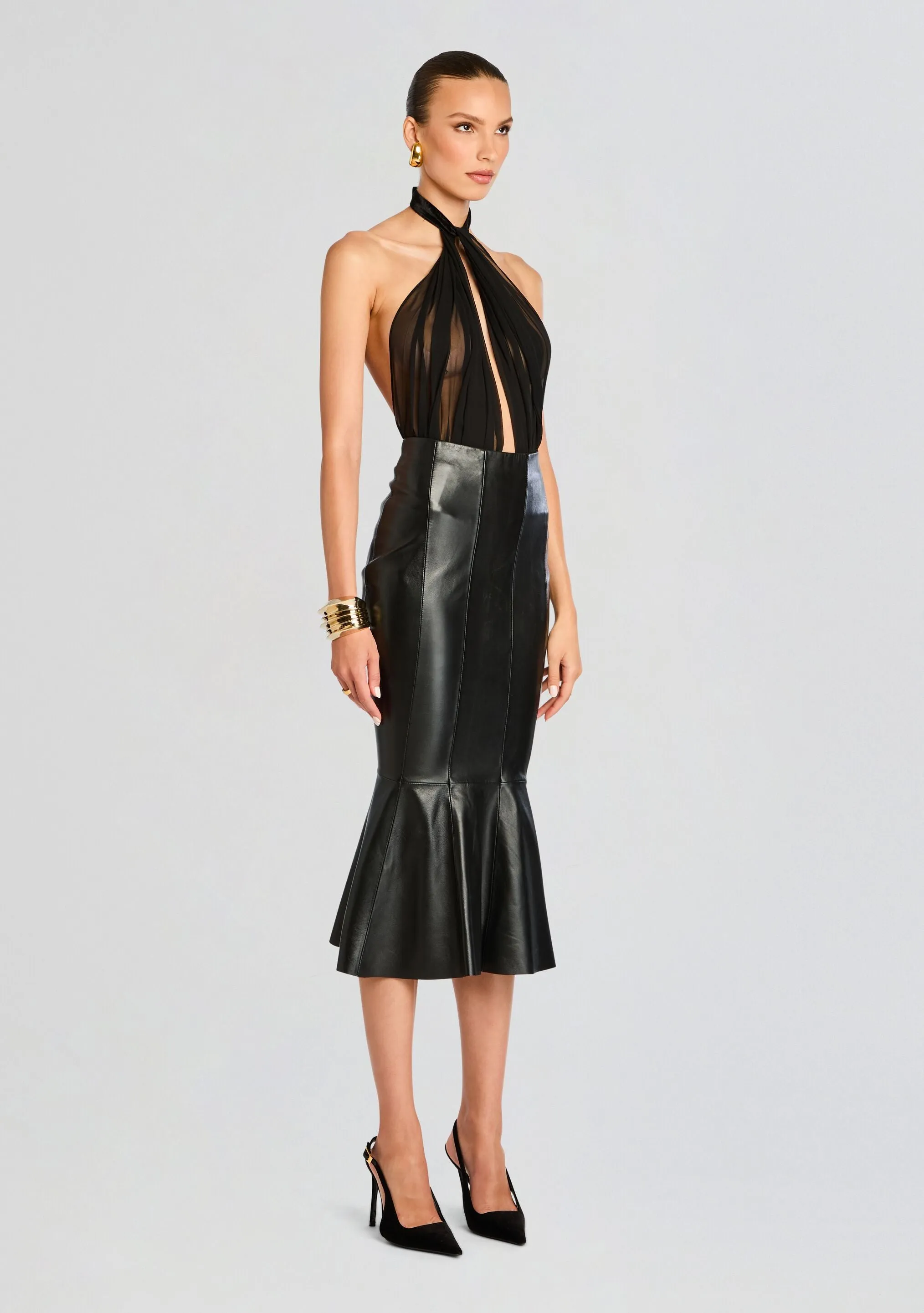 Cassander Leather Skirt