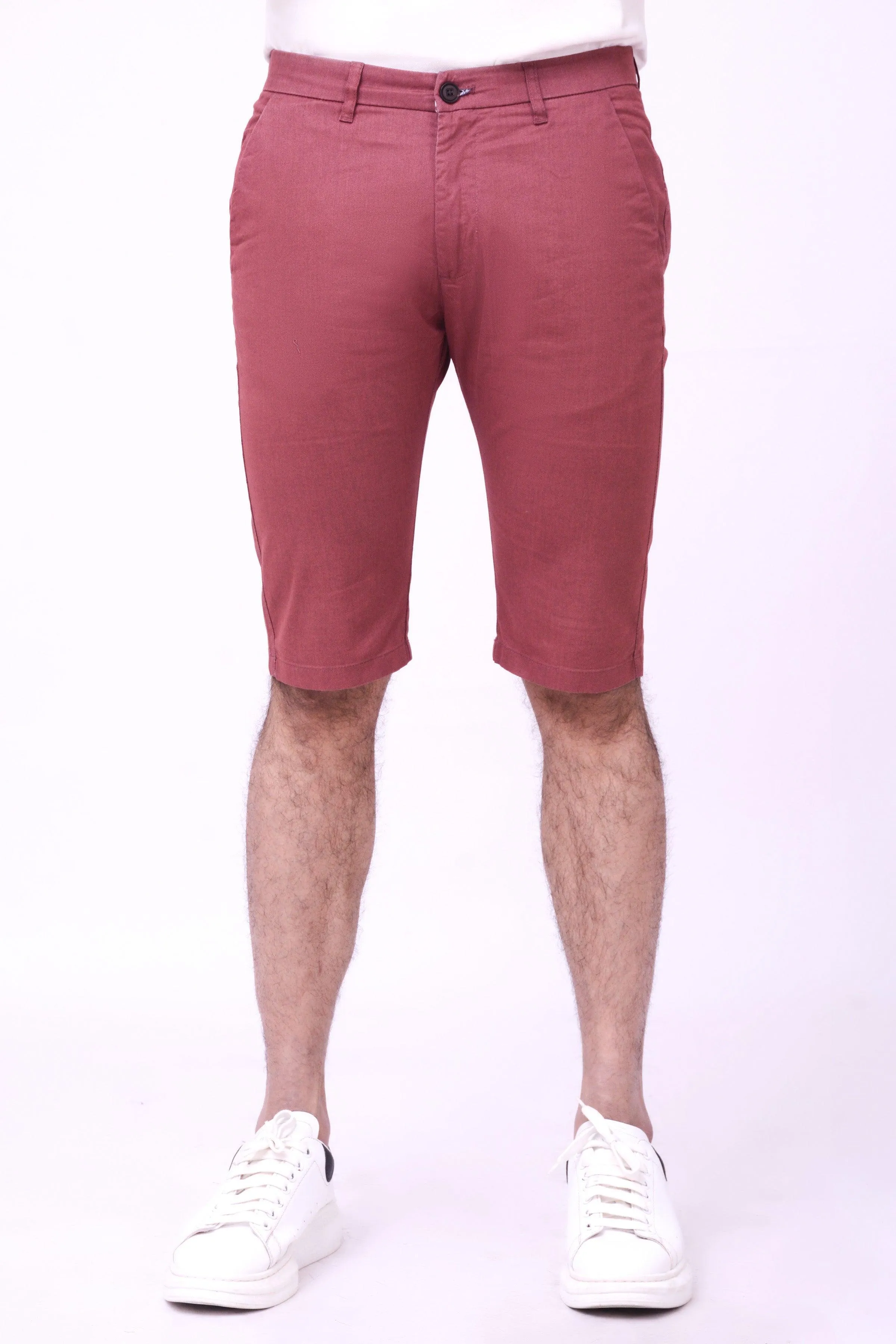 Stylish Casual Rust-Colored Chino Shorts