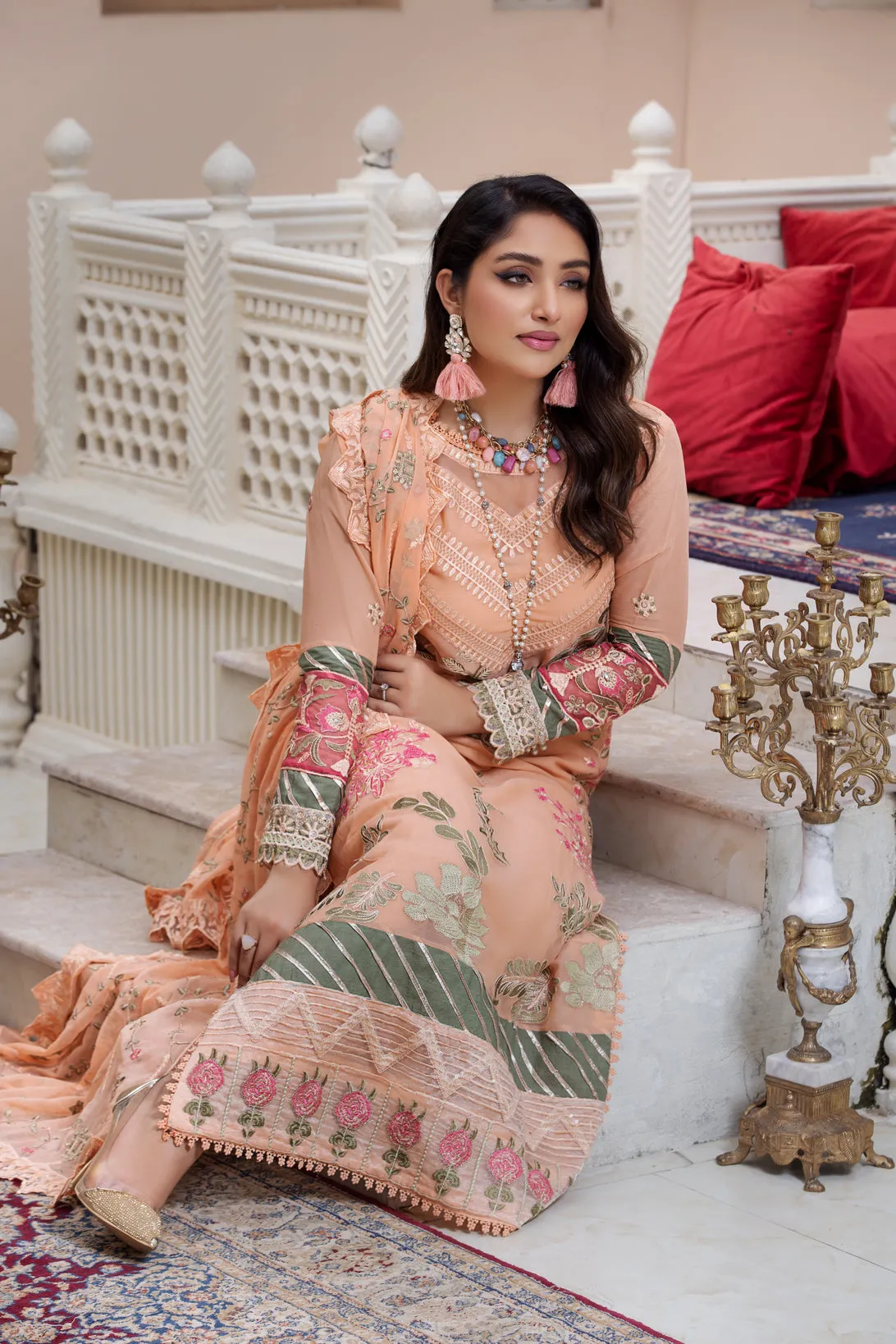 CHIFFON EMBROIDERED FORMAL DRESS BY ALEEZAY 02
