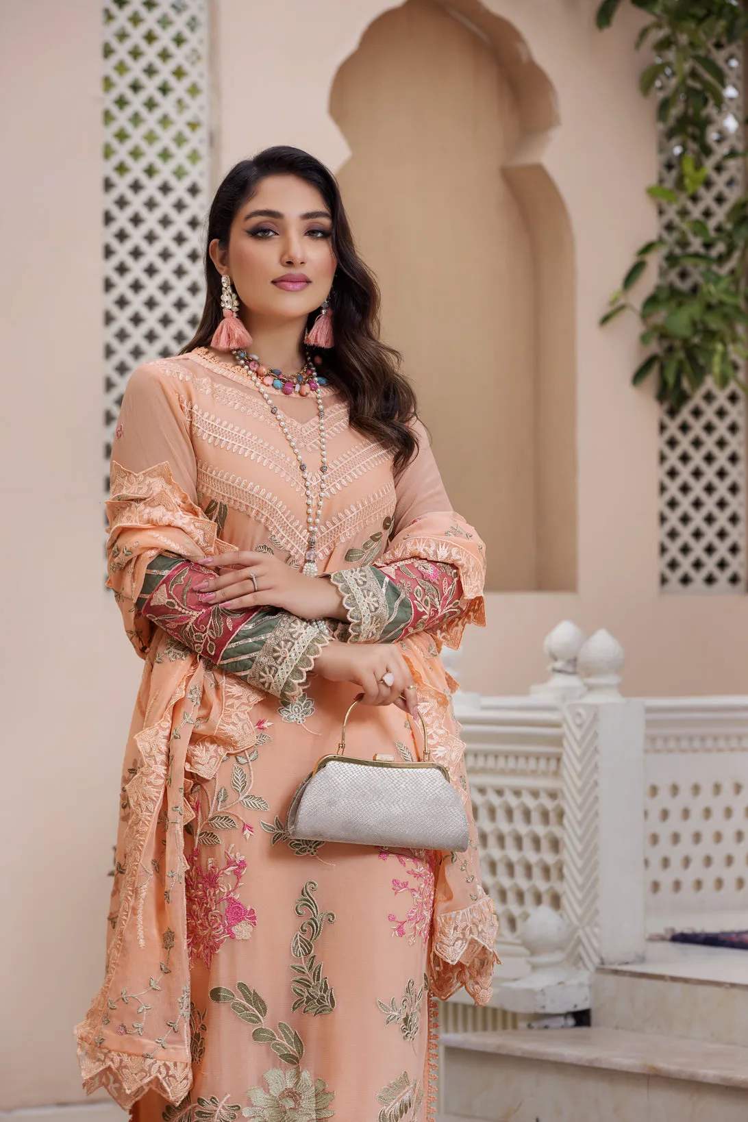 CHIFFON EMBROIDERED FORMAL DRESS BY ALEEZAY 02