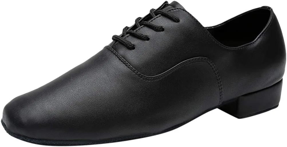 Jazz Shoe Stylish Morden Black Toe Dance Leather Mens Latin Round Ballroom Men's Leather Shoes Mens Leather Dance Shoes Men's