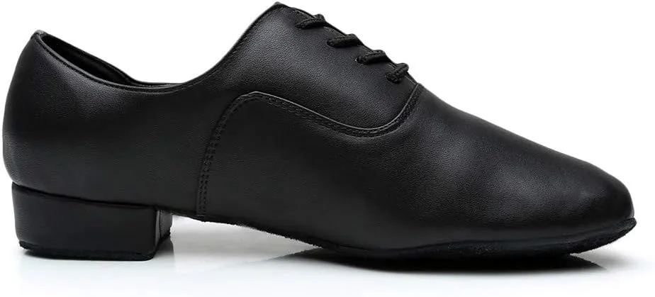 Jazz Shoe Stylish Morden Black Toe Dance Leather Mens Latin Round Ballroom Men's Leather Shoes Mens Leather Dance Shoes Men's