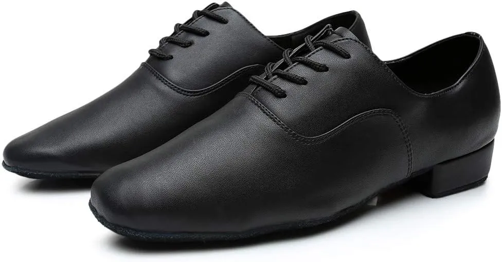 Jazz Shoe Stylish Morden Black Toe Dance Leather Mens Latin Round Ballroom Men's Leather Shoes Mens Leather Dance Shoes Men's