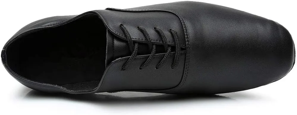 Jazz Shoe Stylish Morden Black Toe Dance Leather Mens Latin Round Ballroom Men's Leather Shoes Mens Leather Dance Shoes Men's