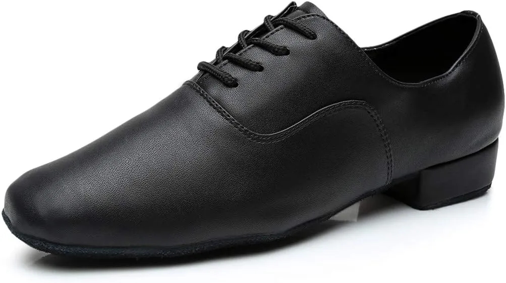 Jazz Shoe Stylish Morden Black Toe Dance Leather Mens Latin Round Ballroom Men's Leather Shoes Mens Leather Dance Shoes Men's