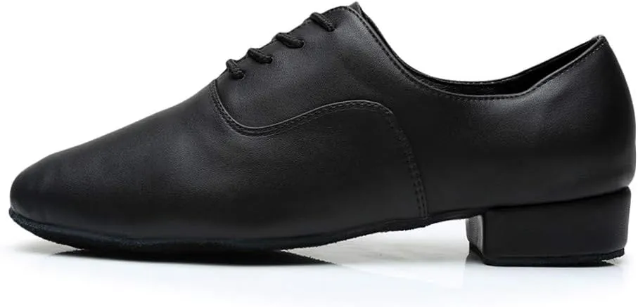 Jazz Shoe Stylish Morden Black Toe Dance Leather Mens Latin Round Ballroom Men's Leather Shoes Mens Leather Dance Shoes Men's