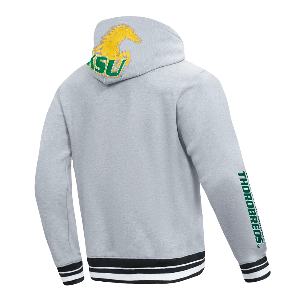 KENTUCKY STATE UNIVERSITY CLASSIC STACKED MEN'S FLEECE PULLOVER HOODIE (HEATHER GRAY/BLACK)