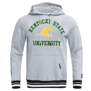 KENTUCKY STATE UNIVERSITY CLASSIC STACKED MEN'S FLEECE PULLOVER HOODIE (HEATHER GRAY/BLACK)