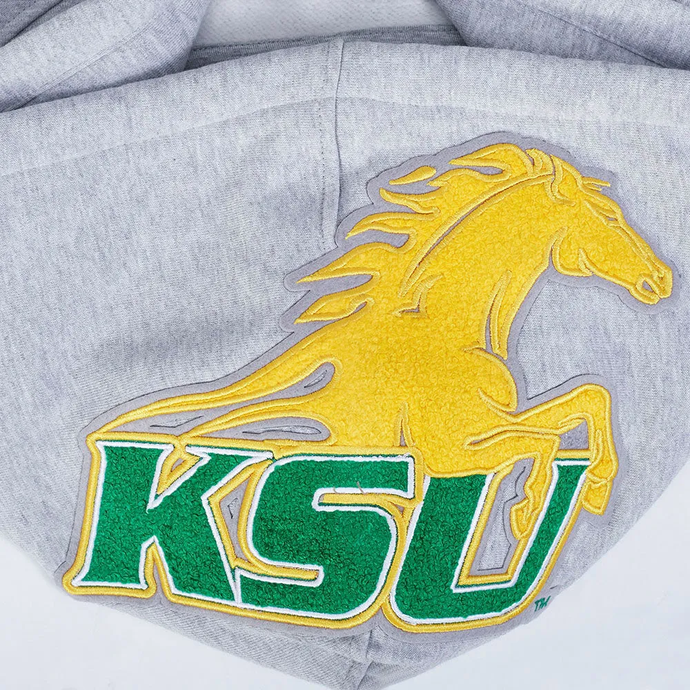 KENTUCKY STATE UNIVERSITY CLASSIC STACKED MEN'S FLEECE PULLOVER HOODIE (HEATHER GRAY/BLACK)