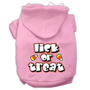 Lick Or Treat Screen Print Pet Hoodies Light Pink Size S (10)