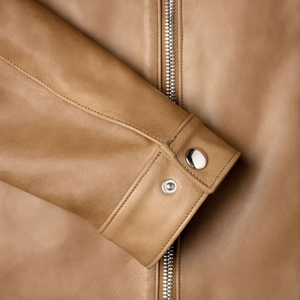 Premium Natural Leather Racer Jacket for Bikers
