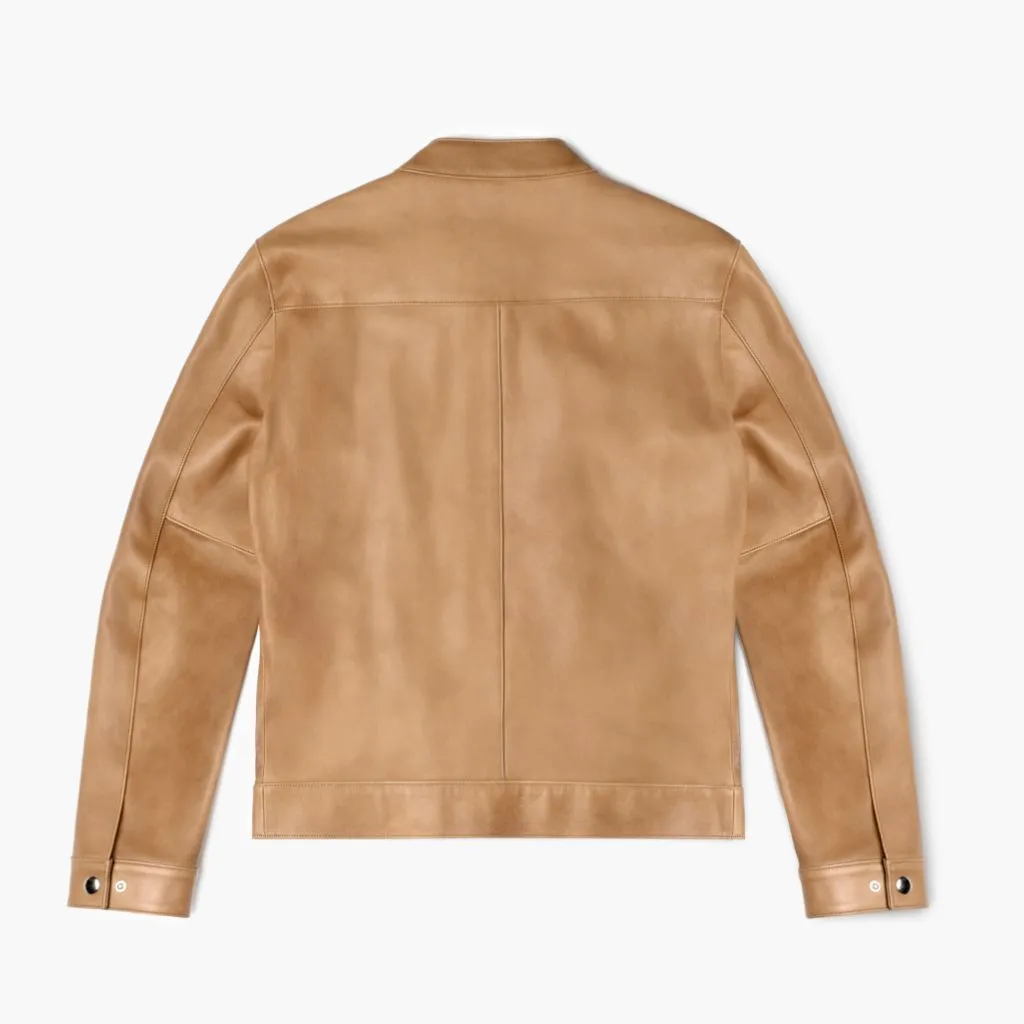 Premium Natural Leather Racer Jacket for Bikers