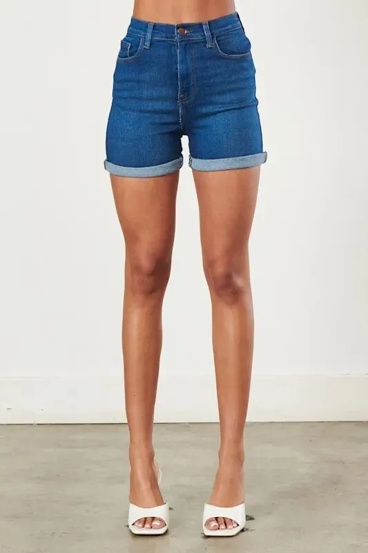 Women Denim Stretch Shorts Bella Chic